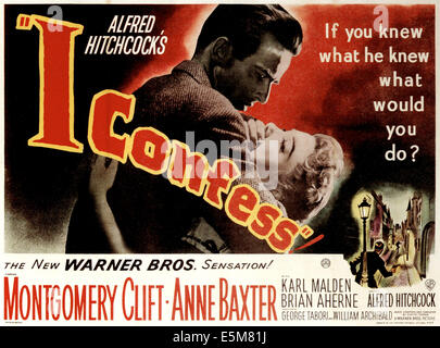 Confesso, Montgomery Clift, Anne Baxter, 1953 Foto Stock