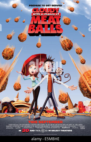 Piovono polpette da sinistra: Sam scintille (voice: Anna Faris), flint Lockwood (voice: Bill Hader), 2009. ©Sony Foto Stock