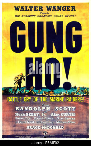 GUNG HO!, (aka GUNG HO! La storia di CARLSON'S MAKIN ISLAND RAIDERS), US poster, 1943 Foto Stock