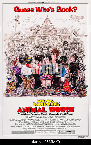 NATIONAL LAMPOON'S Animal House, (aka Animal House), US locandina, centro: John Belushi, 1978. ©Universal Pictures/cortesia Foto Stock