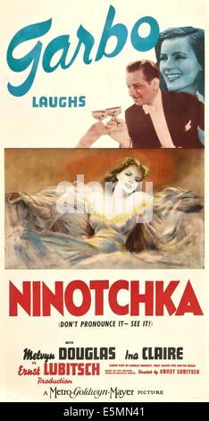 NINOTCHKA, parte superiore da sinistra: Melvyn Douglas, Greta Garbo, inferiore: Greta Garbo, 1939. Foto Stock