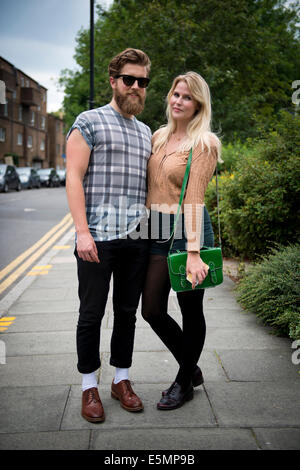 Street Fashion ritratto, Columbia Road. East London, Regno Unito 2014 Foto Stock