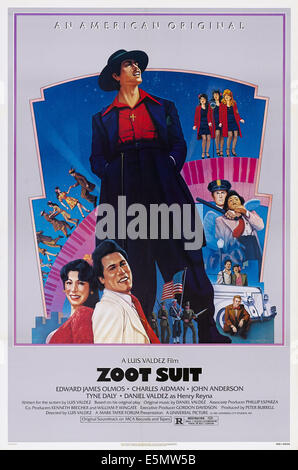ZOOT SUIT, noi locandina, da sinistra, Rose Portillo, Daniel Valdez, Edward James Olmos, 1981, ©universale/cortesia Everett Foto Stock