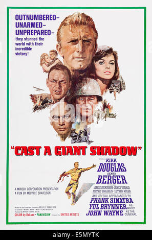 Eseguire il cast di un gigante, Shadow (in senso orario dal centro superiore): KirkDouglas, Senta Berger, John Wayne, Yul Brynner, Frank Sinatra, 1966 Foto Stock