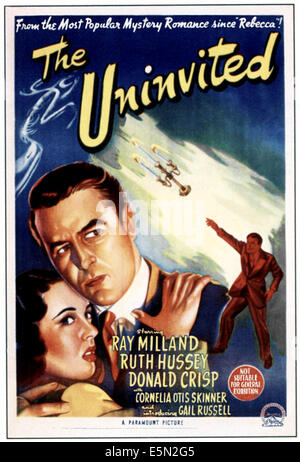 THE UNINVITED, da sinistra: Ruth Hussey, Ray Milland sul poster australiana arte, 1944. Foto Stock