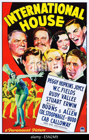 INTERNATIONAL HOUSE, noi locandina, W.C. I campi, Stuart Erwin, Peggy Hopkins Joyce (secondo da in basso a sinistra), Gracie Allen, Foto Stock
