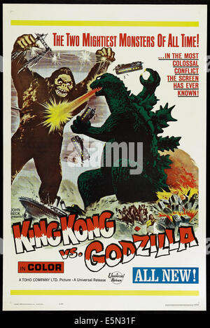 KING KONG VS. GODZILLA (aka KINGU KONGU TAI GOJIRA), US poster, King Kong Godzilla, 1962 Foto Stock