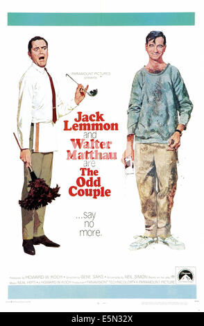 La coppia dispari, da sinistra: Jack Lemmon e Walter Matthau, 1968. Foto Stock