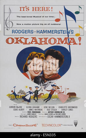 OKLAHOMA!, da sinistra: Shirley Jones, Gordon MacRae, 1955. Foto Stock