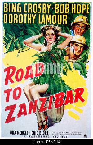 Strada di Zanzibar, Dorothy Lamour, in alto a destra: Bing Crosby, in basso a destra: Bob Hope, 1941. Foto Stock