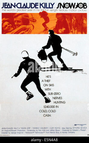 Lavoro di neve in alto da sinistra: Daniele Gaubert, Jean-Claude Killy, 1972. Foto Stock