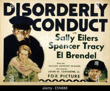 Condotta disordinata, da sinistra: Spencer Tracy (superiore), Sally Eilers, El Brendel, 1932, TM & Copyright © XX Century Fox Film Foto Stock