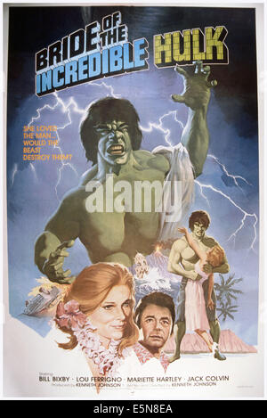 Sposa di THE INCREDIBLE HULK, Lou Ferrigno (top), in basso da sinistra: Mariette Hartley, Bill Bixby, Lou Ferrigno Mariette Foto Stock