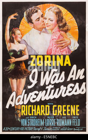 Ero un ADVENTURESS, noi poster, dalla parte superiore sinistra: Richard Greene, Vera Zorina, 1940. TM & Copyright ©xx Century-Fox Film Corp. Foto Stock