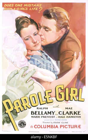 PAROLE GIRL, noi poster, da sinistra: Mae Clarke, Ralph Bellamy, 1933 Foto Stock