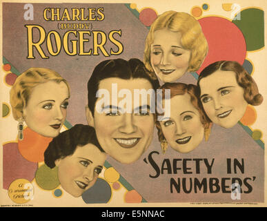 Sicurezza in numeri, noi poster, da sinistra: Carole Lombard, Kathryn Crawford, Charles 'Buddy' Rogers, Virginia Bruce (parte superiore), Foto Stock