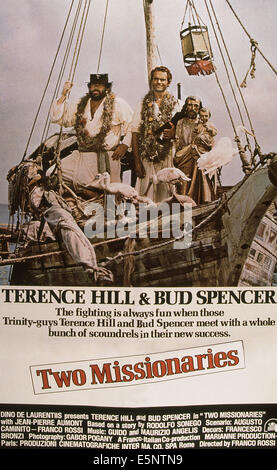 Due missionari, (aka girare l'altra guancia, aka porgi l'altra guancia), US poster, da sinistra: di Bud Spencer e Terence Hill, 1974 Foto Stock