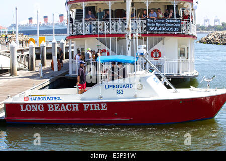 Per il salvataggio. Rainbow Harbour, Long Beach, California. Foto Stock