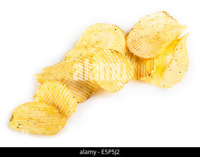 Potato Chips isolato su uno sfondo bianco Foto Stock
