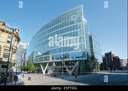 Royal Bank of Scotland RBS edificio progettato da Sheppard Robson Architects, ubicazione Deansgate vicino Spinningfields, Manchester. Foto Stock