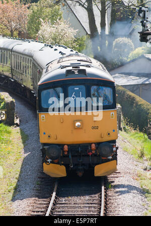 Vecchia locomotiva diesel a Buckfastleigh Foto Stock