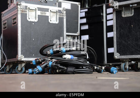 Attrezzatura palco in concerto Foto Stock