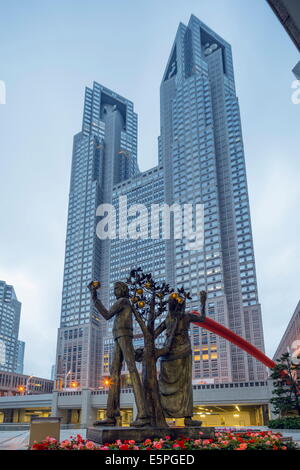Metropolitan Government building, Tocho, Shinjuku, Tokyo, Honshu, Giappone, Asia Foto Stock