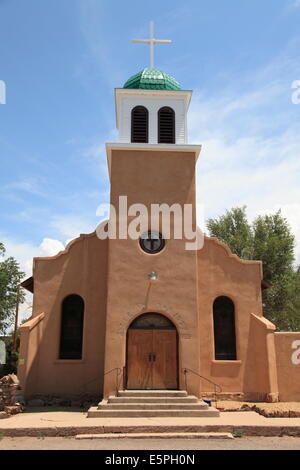 San Josephs Chiesa e Santuario, Cerrillos, antica città mineraria, turchese Trail, Nuovo Messico, Stati Uniti d'America, America del Nord Foto Stock