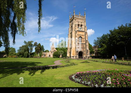 Il campanile e la chiesa di San Lorenzo, Evesham, Worcestershire, England, Regno Unito, Europa Foto Stock