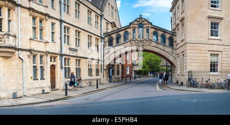 Ponte dei Sospiri, Hertford College di Oxford, Oxfordshire, England, Regno Unito, Europa Foto Stock