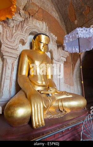 Statua del Buddha, Htilominlo Pahto tempio, Bagan (pagano), Myanmar (Birmania), Asia