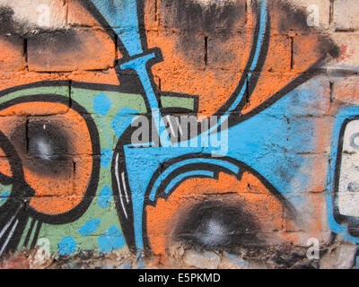 Grafiti Spectalular sulla parete. Può essere utilizzato come concetto di immagine o di sfondo Foto Stock