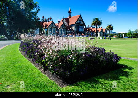 Rotorua Museo di arte e storia, Rotorua, Isola del nord, Nuova Zelanda, Pacific Foto Stock