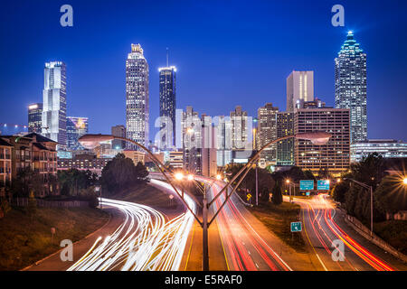 Atlanta, Georgia, Stati Uniti d'America skyline notturno. Foto Stock