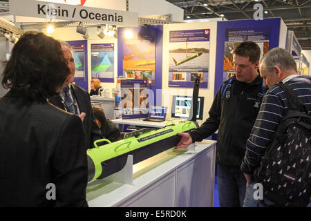 Oceanology International, l'evento di tre giorni tenuto presso il centro ExCeL nei Docklands di Londra nel 2014. Foto Stock