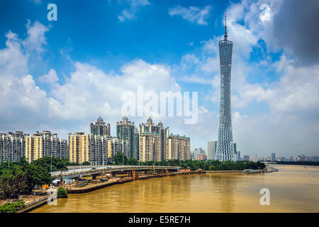 Guangzhou - Cina lo skyline della citta'. Foto Stock