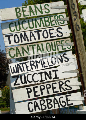 Farm Stand segno, Bowmansville, PA, Stati Uniti d'America Foto Stock