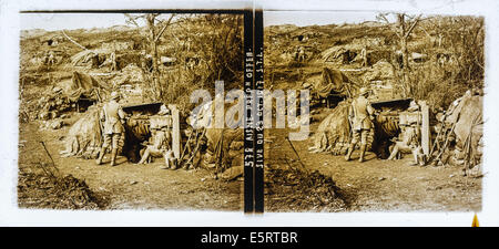 Soldati francesi prima offensiva di Ottobre 23 nel 1917, della battaglia di Chemin des Dames, Aisne, Francia. Foto Stock