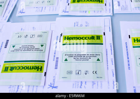 Hemoccult test in laboratorio. Foto Stock