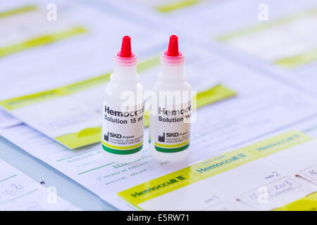 Hemoccult test in laboratorio. Foto Stock