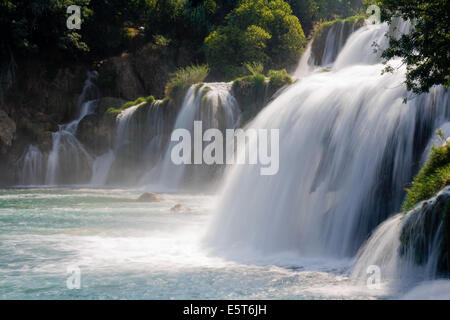 Skradinski buk cascata nel Parco Nazionale di Krka, Croazia. Foto Stock