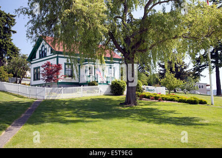 Il detentore di casa al Browns Point Lighthouse, vicino a inizio Bay, Tacoma, Washington, Stati Uniti d'America Foto Stock