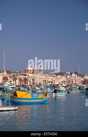 Marsaxlokk, Malta, Mediterraneo, Europa Foto Stock