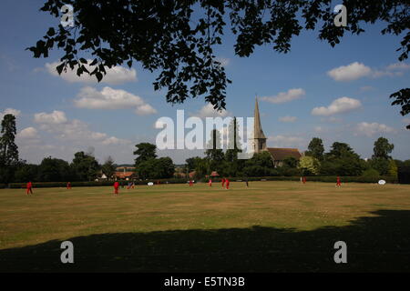 1 agosto 2014. Mistley Cricket Club in Essex Foto Stock