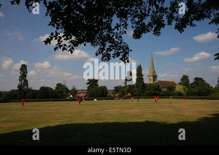 1 agosto 2014. Mistley Cricket Club in Essex Foto Stock