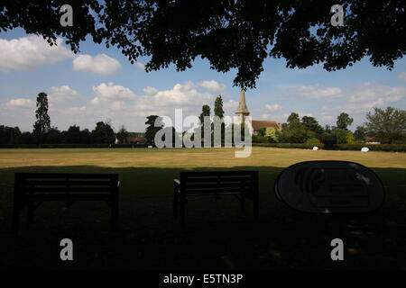 1 agosto 2014. Mistley Cricket Club in Essex Foto Stock