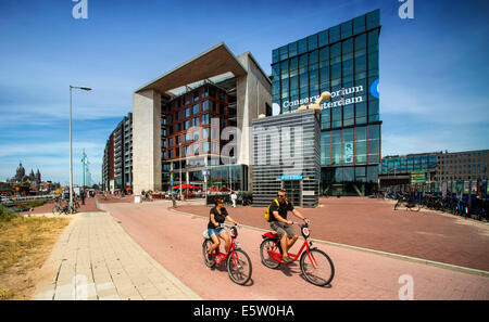 OBA Oosterdok, bibliotheek, & Conservatorium van Amsterdam, Olanda, Paesi Bassi Foto Stock