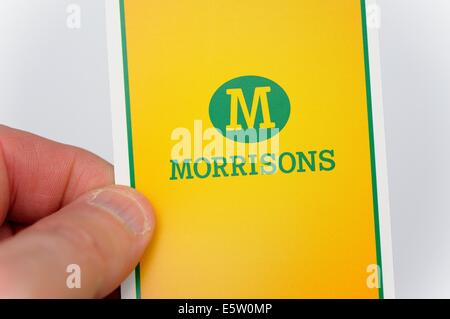 Morrisons supermercato logo trading card Foto Stock