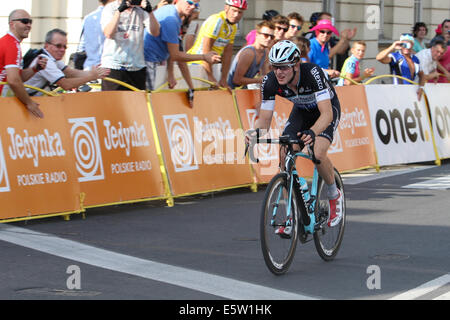 Varsavia, Polonia. 04 Ago, 2014. Tour di Poaland Ciclismo. Fase 2, Torun a Varsavia. Petr Vakoc (CZE) © Azione Sport Plus/Alamy Live News Foto Stock