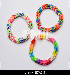 Tre colorate bande telaio bracciali Foto Stock